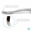 Picture of Bumkins Toddler Utensils, Kids Size Fork and Spoon Set, Silicone and Stainless-Steel Training Silverware, Angled Forks / Sporks for Self-Feeding, Children Hold Learning to Eat, 18 Months Up, Lavender