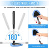 Picture of Baderke 10 Pcs Car Window Cleaner Windshield Cleaning Supplies with Extendable Handle Include 6 Washable Reusable Microfiber Bonnets 2 Empty 60ml Spray Bottle Auto Inside Glass Wiper Kit(Light Blue)