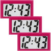 Picture of Frienda 3 Pieces Mini Digital Clock Small Magnetic Clock Car Dashboard Clock Stick on Clock Self Adhesive Bracket Digital Clock Battery Operated (Red)