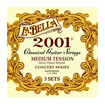 Picture of La Bella 2001 Medium Tension Classical Guitar String - Pack of 3