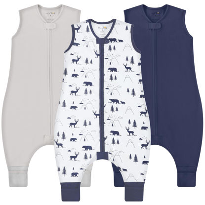 Picture of Toddler Sleep Sack with Feet, 0.5 TOG Organic Cotton Baby Sleeping Bag with Legs, Baby Wearable Blankets for Walkers w/ 2-Way Zipper, Baby Sleep Sack for Girls & Boys, Early Walker 6-18 Month
