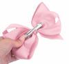 Picture of DEEKA 2 PCS 6" Big Hand-made Grosgrain Ribbon Solid Color Hair Bows Alligator Clips Hair Accessories for Little Teen Toddler Girls Kids Set of 2 -Light Pink