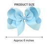 Picture of DEEKA 2 PCS 6" Big Hand-made Grosgrain Ribbon Solid Color Hair Bows Alligator Clips Hair Accessories for Little Teen Toddler Girls Kids Set of 2 -Light Blue