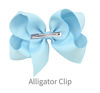 Picture of DEEKA 2 PCS 6" Big Hand-made Grosgrain Ribbon Solid Color Hair Bows Alligator Clips Hair Accessories for Little Teen Toddler Girls Kids Set of 2 -Light Blue