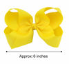 Picture of DEEKA 2 PCS 6" Big Hand-made Grosgrain Ribbon Solid Color Hair Bows Alligator Clips Hair Accessories for Little Teen Toddler Girls Kids Set of 2 -Yellow
