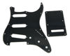 Picture of KAISH 11 Hole ST/Strat Style Pickguard SSS Pick Guard with ST Back Plate Tremolo Trem Cover for USA/Mexico Stratocaster/Strat Black 1 Ply