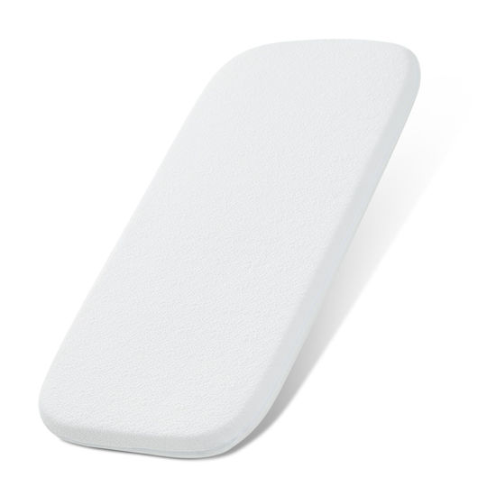 Picture of NeoBorn Baby Bassinet Mattress Pad, 32" x 18" Dual Sided Comfort Gel Memory Foam Mattress with Removable Breathable Soft Tencel Cover Fit for RONBEI/Ingenuity/Cuddor Baby Bassinet