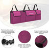 Picture of Hanemia Car Trunk Organizer, Backseat Hanging Storage with 4 Large Pockets, Collapsible Cargo Bag with Adjustable Straps Frees Trunk Floor, Sturdy Space Saving Expert for SUV, Truck, Van (Purple)