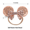 Picture of JIAHANG Mouse Ears Sequin Bow Nylon Hairband, Hair Bow Nylon Headband, Soft Elastic Costume Headwear for Baby Girl Newborn Toddler, kids, Party Supplies