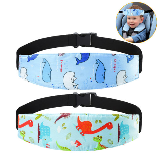 Picture of Baby Carseat Head Support,Car seat Straps Pillow Support Ban,Stroller Neck Relief Strap Headrest,Slumber Sling Sleep Positioner for Toddler Infants Child Children Kids