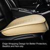 Picture of Sunny color 1pc Edge Wrapping Comfortable Car Front Seat Cover Cushion Pad Mat Protector, Anti-Slip Bottom Seat Cushion Cover for Auto with PU Leather(Beige)