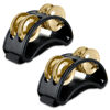 Picture of EASTROCK Foot Tambourine Percussion Musical Instrument Foot Percussion with Steel Jingle Bells for Drum Guitar Playing Black 2 PCS