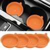 Picture of ME.FAN Car Coasters [4 Pack] Silicone Car Cup Coasters/Cup Mats - Universal Non-Slip Recessed Car Interior Accessories - Car Cup Holder Insert Coasters Orange
