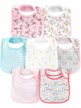 Picture of Simple Joys by Carter's Baby 7-Pack Teething Bibs, Multicolor/Floral/Unicorn, One Size