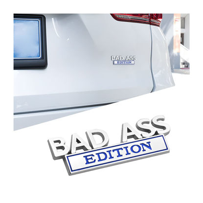 Picture of Car Bad Ass Edition Emblem, 3D Fender Badge Decal Car Sticker with 3M Adhesive, Auto Accessories for Tailgate Front Grille Hood Trunk, Car Replacement Compatible with Motorcycle SUV Truck