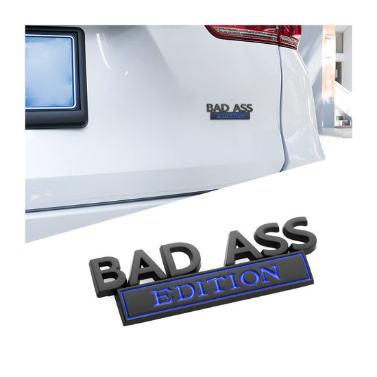Picture of Car Bad Ass Edition Emblem, 3D Fender Badge Decal Car Sticker with 3M Adhesive, Auto Accessories for Tailgate Front Grille Hood Trunk, Car Replacement Compatible with Motorcycle SUV Truck