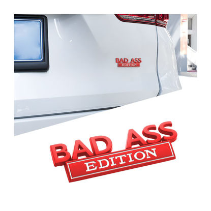 Picture of Car Bad Ass Edition Emblem, 3D Fender Badge Decal Car Sticker with 3M Adhesive, Auto Accessories for Tailgate Front Grille Hood Trunk, Car Replacement Compatible with Motorcycle SUV Truck