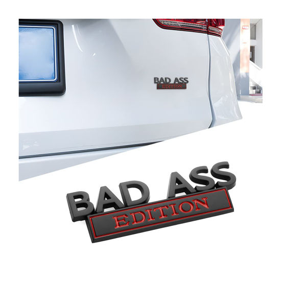 Picture of Car Bad Ass Edition Emblem, 3D Fender Badge Decal Car Sticker with 3M Adhesive, Auto Accessories for Tailgate Front Grille Hood Trunk, Car Replacement Compatible with Motorcycle SUV Truck