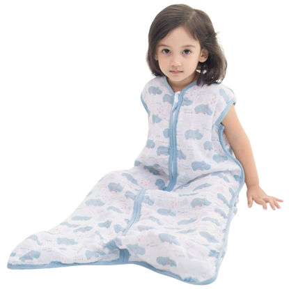 Picture of TADO MUSLIN Baby Sleep Sack 12-24 M Baby Wearable Blanket 100% Organic Cotton 0.5 TOG Toddler Sleep Sack 2-Way Zipper Soft Large 4 Layers 1-2 T