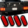 Picture of Nilight - TL-07 6 Inch Oval Red Led Trailer Tail Lights 4PCS 10 Led with Flush Mount Grommets Plugs IP67 Waterproof Stop Brake Turn Trailer Lights for RV Truck