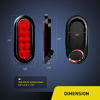 Picture of Nilight - TL-07 6 Inch Oval Red Led Trailer Tail Lights 4PCS 10 Led with Flush Mount Grommets Plugs IP67 Waterproof Stop Brake Turn Trailer Lights for RV Truck