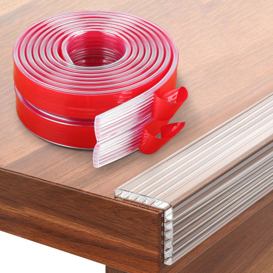 Picture of HOMREALM Baby Proofing 7.05ft Long (1.97" Wide) corner protector baby Corner Guards Furniture Corner & Edge Safety Bumpers Clear Baby Proofing Bumper Cushion for Table Furniture Sharp Corners
