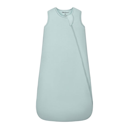 Picture of Mosebears Unisex Rayon Made from Bamboo Sleep Sack with 2-Way Zipper,2.5 Tog Baby Winter Sleep Sack (Calm Sage,0-6 Months)