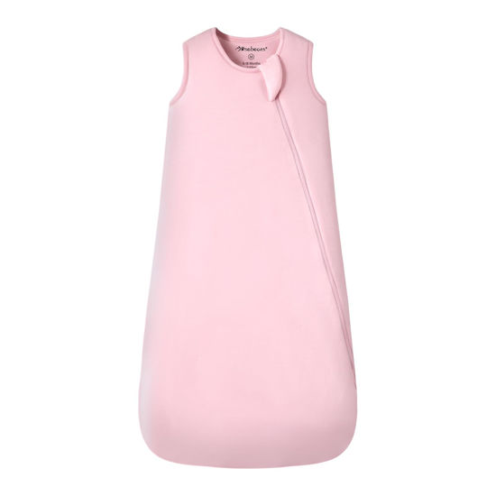Picture of Mosebears Unisex Rayon Made from Bamboo Sleep Sack with 2-Way Zipper,2.5 Tog Baby Winter Sleep Sack (Blush,6-18 Months)