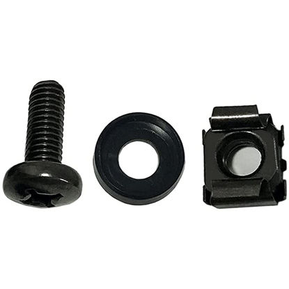 Picture of Wang-Data 100 Sets M6 Square Hole Hardware Cage Nuts & Mounting Screws Washers for Server Rack and Cabinet (M6 X 16mm)(Screw+Washer+cage nut)