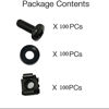 Picture of Wang-Data 100 Sets M6 Square Hole Hardware Cage Nuts & Mounting Screws Washers for Server Rack and Cabinet (M6 X 16mm)(Screw+Washer+cage nut)