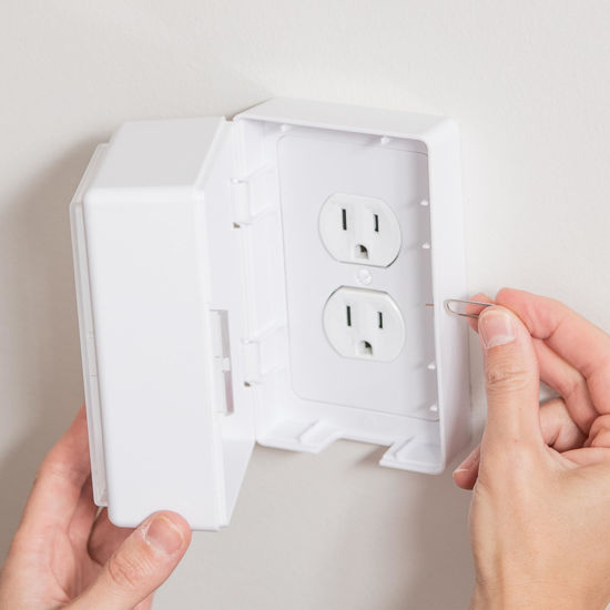 Picture of Award Winning Child Proof Outlet Box Cover | Outlet Cover Box | Outlet Lock Box | Locking Outlet Cover | Plug Covers Baby Proofing | Baby Outlet Covers Baby Proofing | Baby Proofing Outlet Protector