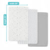 Picture of American Baby Company 3 Pack Fitted Crib Sheets 28" x 52", Soft Breathable Neutral 100% Cotton Jersey Sheet, Grey Star/Zigzag, for Boys and Girls, Fits Crib and Toddler Bed mattresses