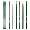 Picture of 5A Drumsticks,Hickory Wood Drumsticks with Acorn Tips, for Acoustic or Electronic Drum,Bluefire Drumstick, Weight Matched, 6 sticks/3 Pairs. Dark green color.