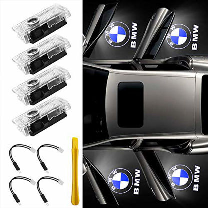 Picture of Car Door Light Logo, Homose High Brightness Projection Light for 3/5/6/7/X1/X3/X4/E70/X6/X7/E85/E86/E89 Series Pack of 4