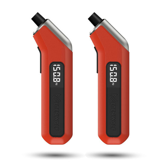 Picture of ETENWOLF Digital Tire Pressure Gauge 2 Pack, Industrial Tire Gauge 3-200 PSI, Calibrated to ANSI B40.7 Grade 2A(Plus-Minus 0.5%), Air Pressure Gauge with Replaceable AAA Batteries (Vivid Orange)