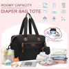 Picture of Pritent Diaper Bag Tote, Diaper Baby Bags with Pacifier Case, Shoulder Straps, Stroller Clips, Waterproof Large Mommy Bag Maternity Bag Travel Baby Bag for Mom and Dad, black, Medium