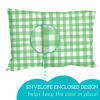 Picture of Little Sleepy Head Youth Pillow Case - 100% Made Cotton & Hypoallergenic Pillow Case - Snug Fit Envelope Pillowcase Enclosure - Youth Pillow 16x22 Size - (Gingham Green) Design Travel Pillow Cover