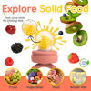 Picture of LittlesJoy Silicone Baby Fruit Feeder & Freezer Tray Set, Silicone Baby Fruit Food Feeder for Safe Infant Self Feeding, BPA Freefor 3 Month+, Additional Silicone Pouches (Muted)