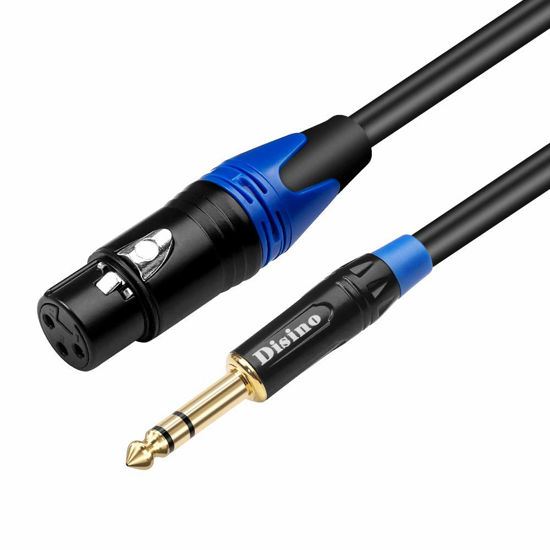 Picture of Disino XLR Female to 1/4 Inch 6.35mm TRS Stereo Jack Cable, 3 Pin Female XLR to Quarter inch Balanced Interconnect Patch Cord (15 Feet)