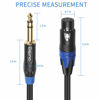 Picture of Disino XLR Female to 1/4 Inch 6.35mm TRS Stereo Jack Cable, 3 Pin Female XLR to Quarter inch Balanced Interconnect Patch Cord (15 Feet)