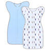 Picture of Transition Swaddle, Baby Sleep Sack 3-6 Months Arms up Swaddle 2-Way Zipper 100% Cotton Arms in/out, 0.8 Tog Baby Swaddle Sleep Sack for Boy Girl, 2-Pack Transitional Swaddle Sack (Medium 14-20lbs)