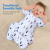 Picture of Transition Swaddle, Baby Sleep Sack 3-6 Months Arms up Swaddle 2-Way Zipper 100% Cotton Arms in/out, 0.8 Tog Baby Swaddle Sleep Sack for Boy Girl, 2-Pack Transitional Swaddle Sack (Medium 14-20lbs)