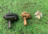 Picture of Guiros Percussion Instruments Wooden Frog wooden frog musical instrument 3 Pieces Set of 4 Inch Frog, 3 Inch Frog, and 2.25-2.75 Inch Frog Home Decor (Dark Brown/Brown/Natural Colors)