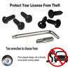 Picture of Aootf Black Anti Theft License Plate Screws- Stainless Steel Rustproof Security Bolts Fasteners for Front Rear Car Tag Mount- M6 (1/4") Locking Hardware, with Matte Caps Inserts Nuts, Rattle Proof Pad