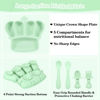 Picture of Silicone Baby Feeding Set, 10 Pcs Baby Led Weaning Supplies Suction Bowl Divided Plate Baby Bibs Fruit feeder Pacifier Baby Spoons Forks Sippy Cup Utensil Sets Baby Essentials for Newborn Gift Green