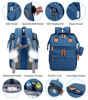 Picture of KABAQOO Diaper Bag Backpack, Large Baby Diaper Bags for Boys Girls, Baby Bag with USB Charging Port, Multifunction Waterproof Travel Back Pack for Moms Dads, Blue