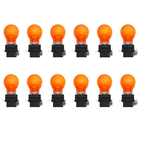 Picture of Kadiby (Bulk 12 Pack 3156A 3456 4156Halogen Bulb Automotive Brake Light Yellow Bulb Turn 3156A Light Bulb Mini Bulb Miniature Bulb Taillight Turn Signal Light,Replacement for Cars,SUVs…