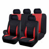 Picture of Flying Banner Car Seat Covers Full Set Front Seats and Rear Bench Polyester car seat Protectors Black Gray Purple airbag Compatible Rear Bench Split (Black Red)