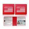 Picture of Ziciner Car Registration Insurance Holder, 2Pack Essential Auto Card Document Glove Box Organizer with Velcro Closure, Vehicle Interior Accessories Perfect for Most Car, Truck, SUV (Red/White Flag)