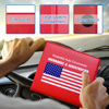 Picture of Ziciner Car Registration Insurance Holder, 2Pack Essential Auto Card Document Glove Box Organizer with Velcro Closure, Universal Car Accessories Perfect for Men & Women (Red/Blue Flag)